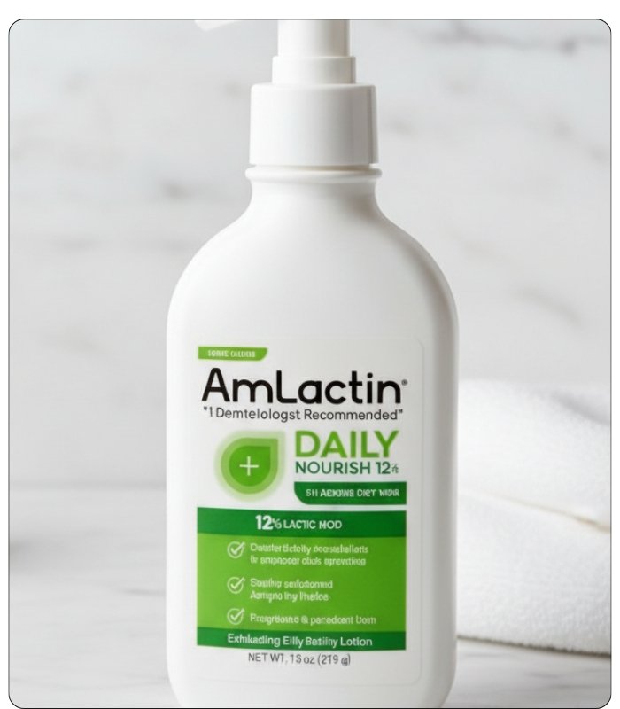 Deeply hydrate and gently exfoliate dry skin with AmLactin Daily Nourish Body Lotion. Enriched with lactic acid, this fast-absorbing formula smooths rough texture while restoring moisture for softer, healthier-looking skin.