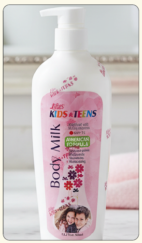 Lilies Kids and Teens Body Milk 400ml gentle moisturizing lotion