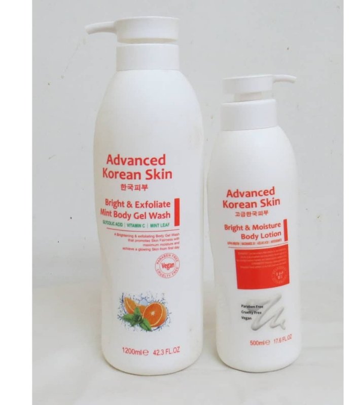 Advance Korean Gel Wash & Body Lotion Set for soft, smooth, and hydrated skin