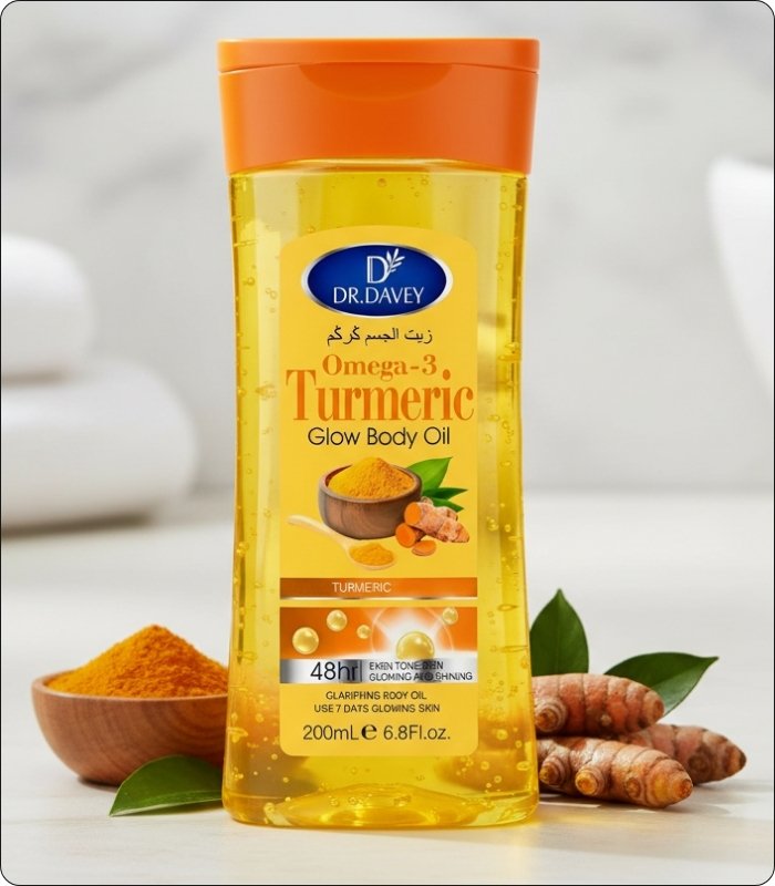 Omega 3 Turmeric Glow Body Oil 200ml for smooth and glowing skin