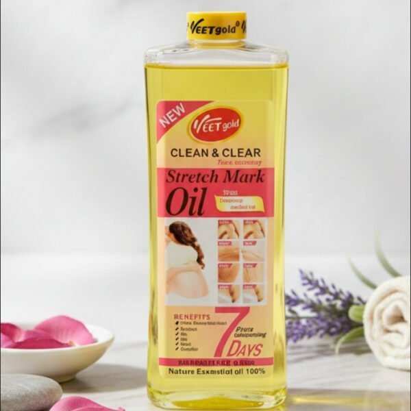Veet Gold Clean and Clear Stretch Mark Oil 1000ml for smooth and hydrated skin